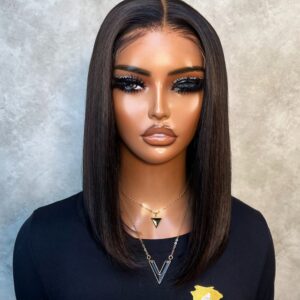 10″-12″Straight Double Drawn (5×5) HD Bob Wig