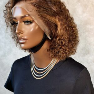 12″ Romance Double Drawn Bob Wig (13×4) (with Color)