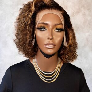 12″ Romance Double Drawn Bob Wig (13×4) (with Color)
