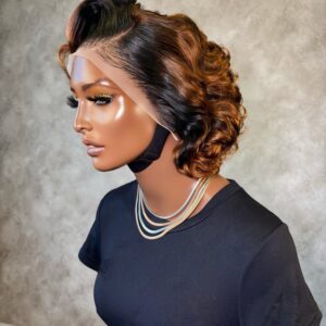 Double Drawn Vogue Bob (13×4) (With Color)