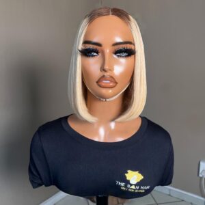 Kim K DD Bob Wig (2×6) Blonde with dark Roots